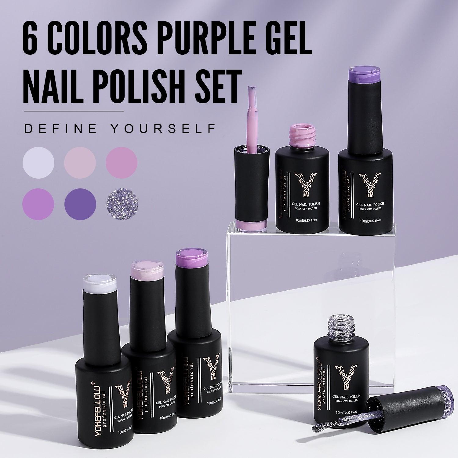 Purple Series - Gel-Nagellack-Set in 6 Farben