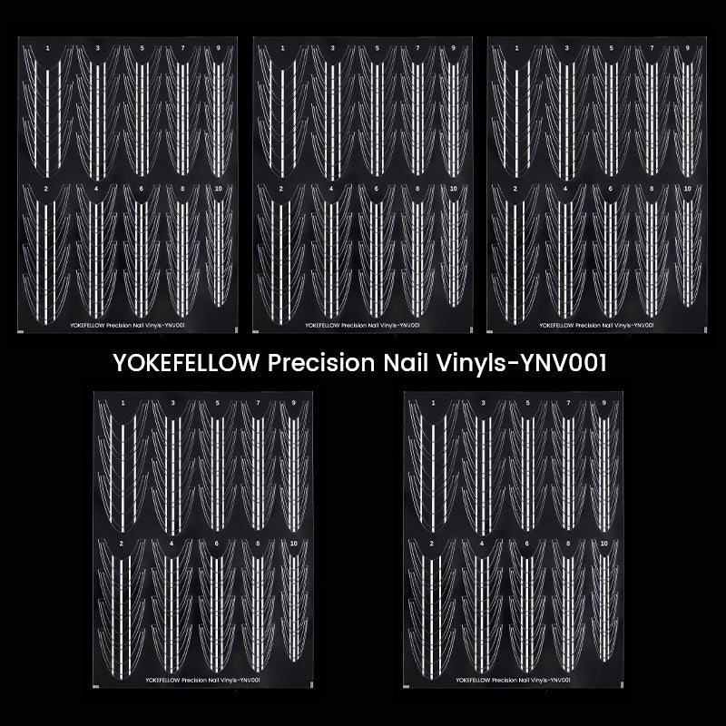 Precision Nail Vinyls 5 Sheets French Tips Stickers-YNV002