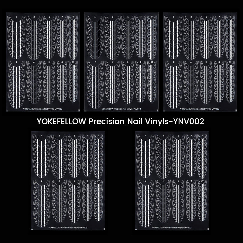 Precision Nail Vinyls 5 Sheets French Tips Stickers-YNV004