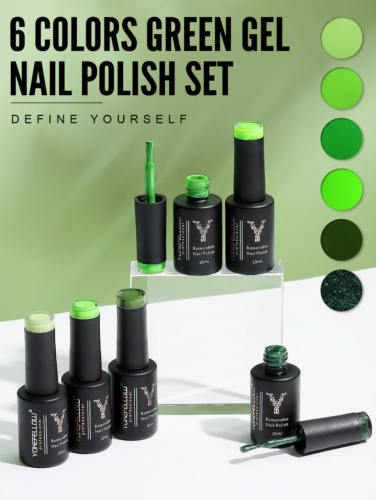 Green Series-6 Colors Gel Polish Set - YokefellowBeauty