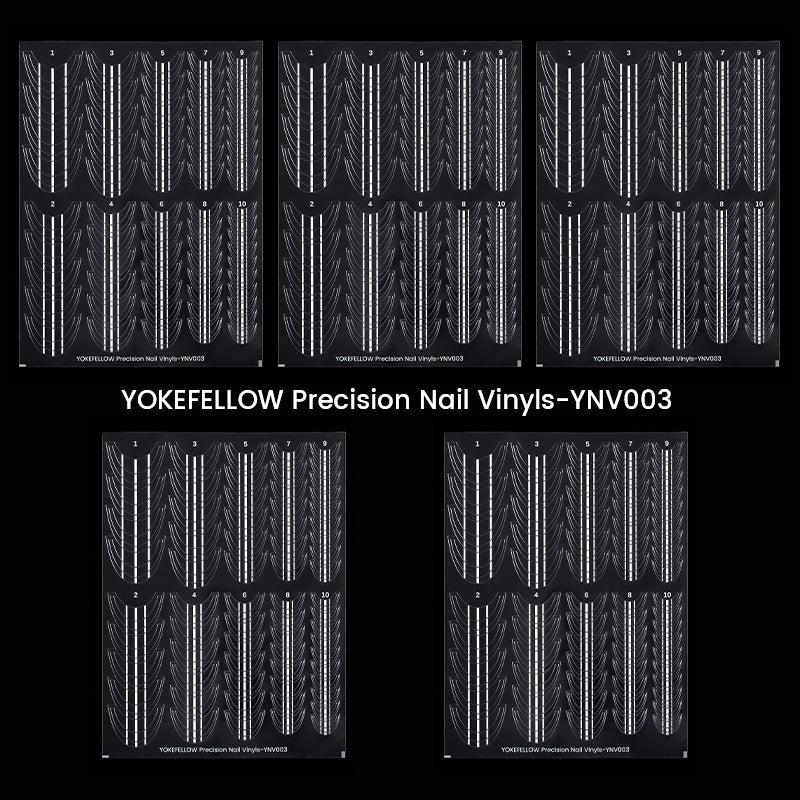 Precision Nail Vinyls 5 Sheets French Tips Stickers-YNV001