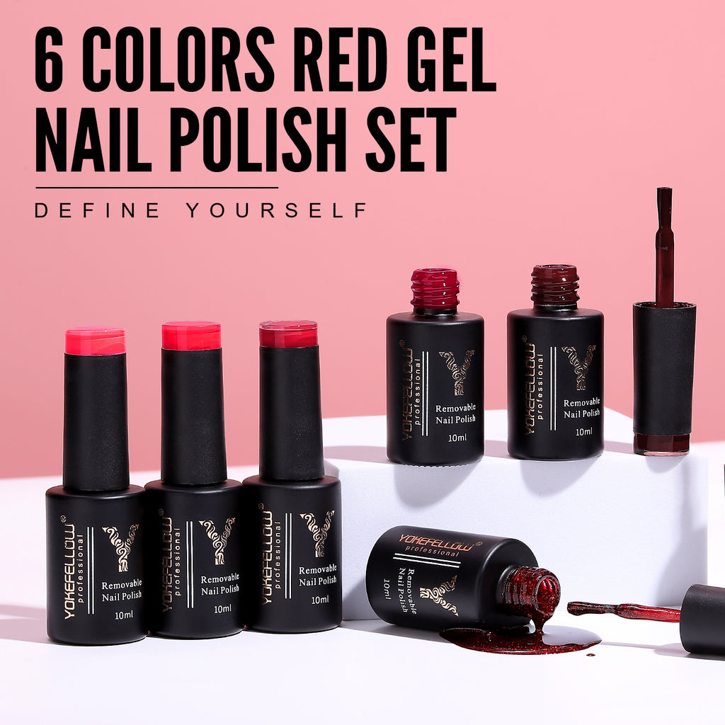 Red Series-6 Colors Gel Polish Set - YokefellowBeauty