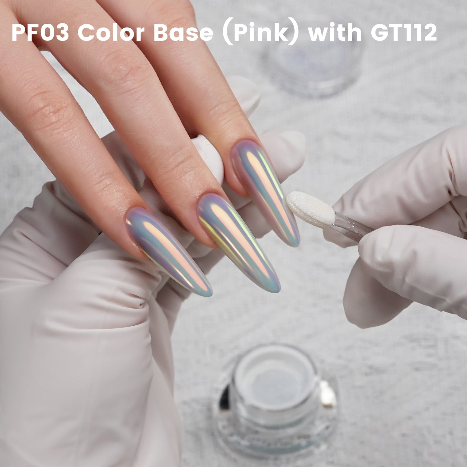 GleamTap Cushion Aurora Chrome Nail Powder-GT112 Golden Hour