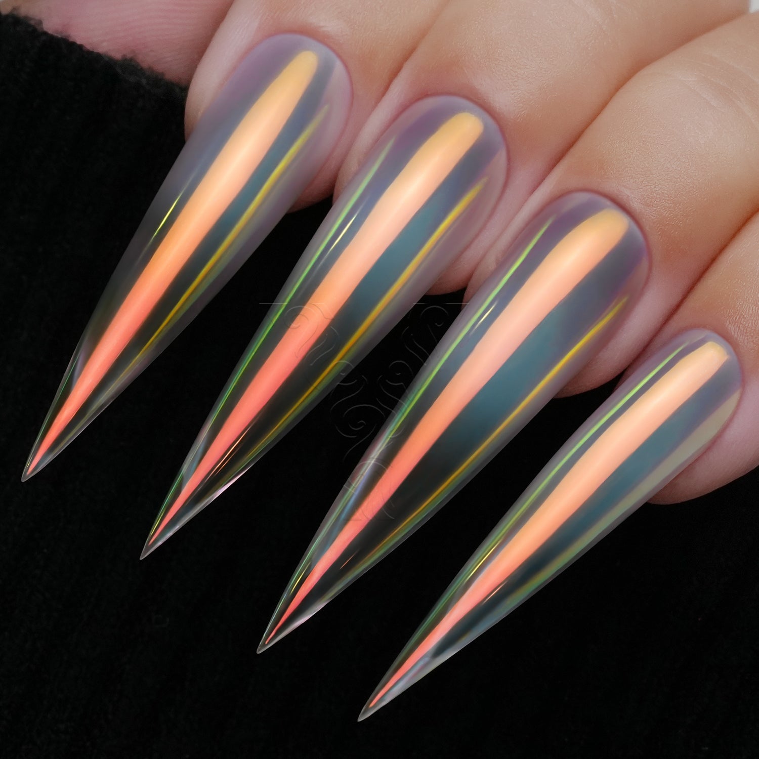 YOKEFELLOW GleamTap Polvo de Uñas Cromado Perla Plateada-GT212 Perla Plateada