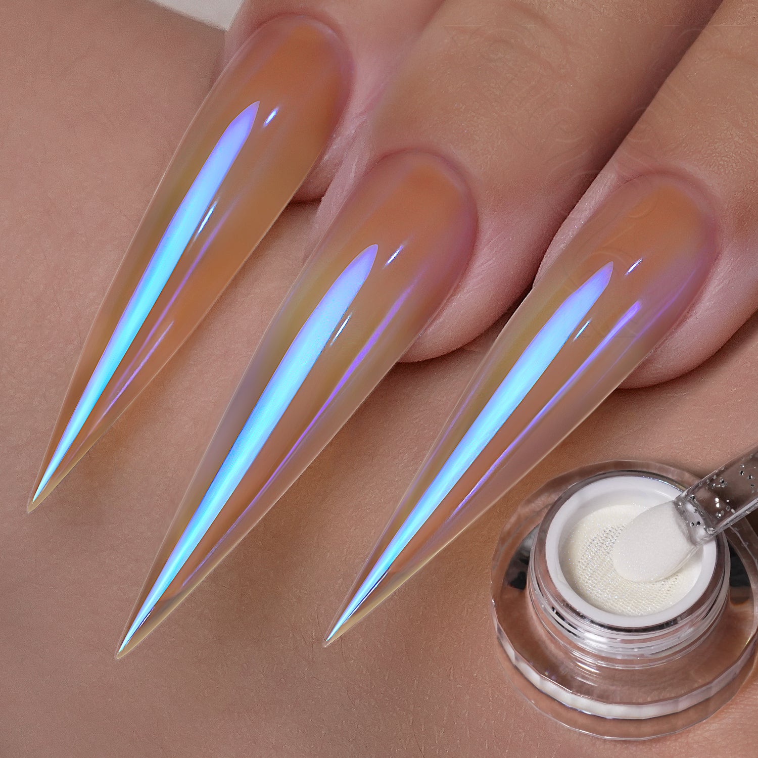 GleamTap Cushion Shell Pearl White Chrome Nail Powder-GT213 Shell Pearl