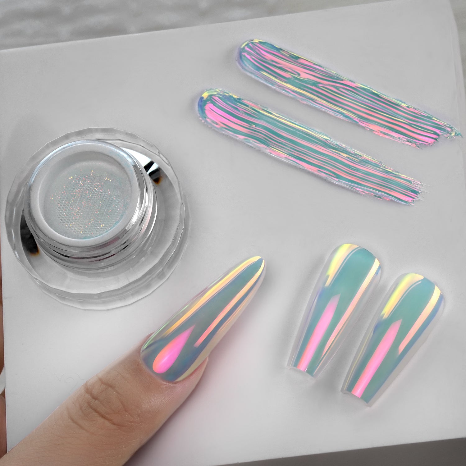 GleamTap Cushion Aurora Chrome Nail Powder -GT118 Blush Tide