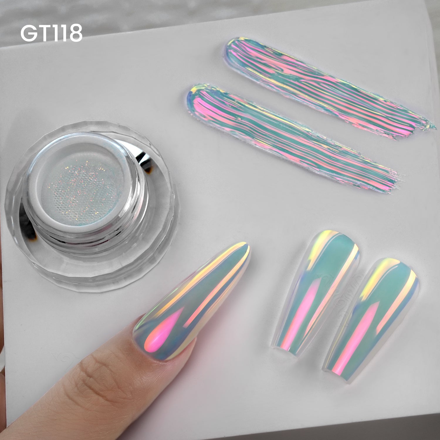 GleamTap Cushion Aurora Chrome Nail Powder Set-GTKIT-01