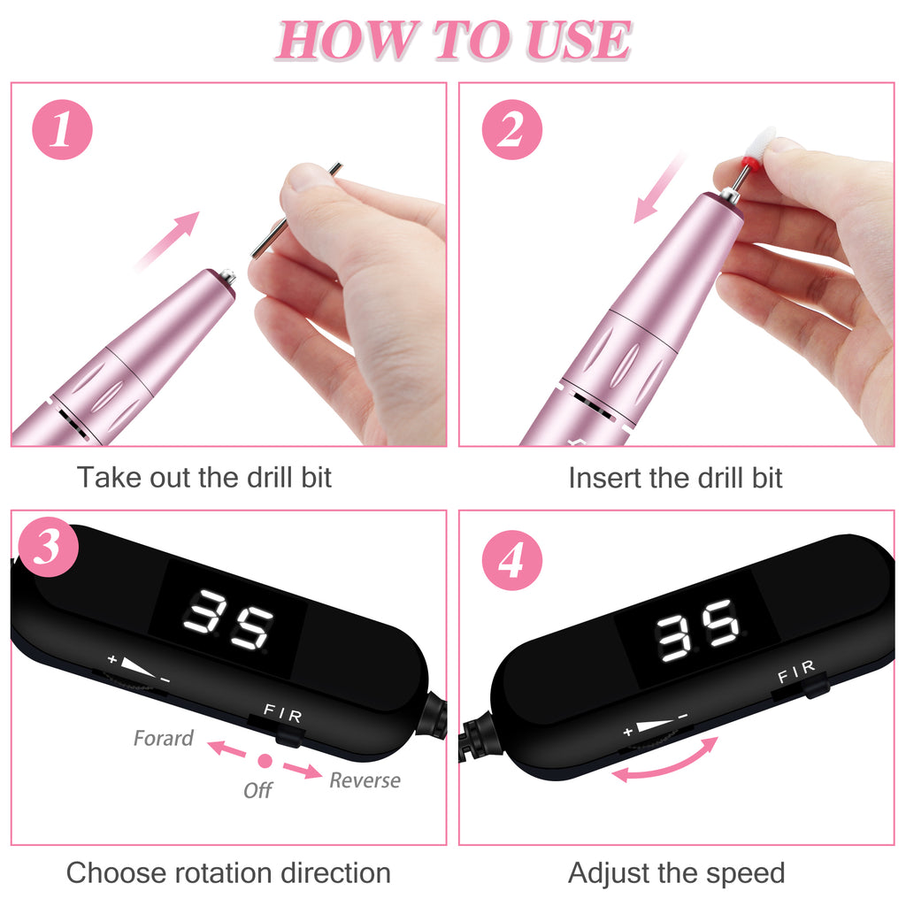 35000RPM Electric Nail Drill Pen-YK-301P - YokefellowBeauty