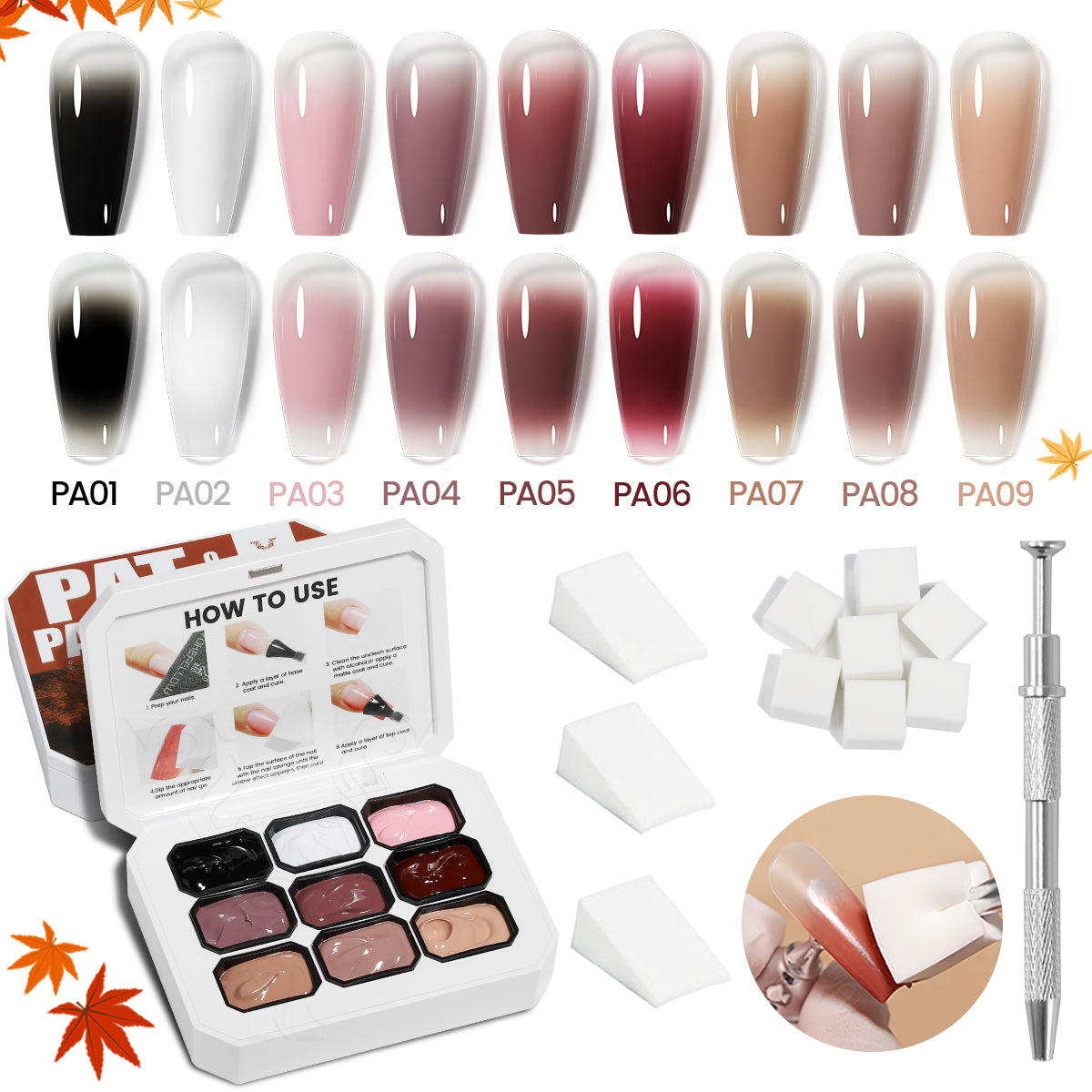 Kit de 9 couleurs de gel pour peinture Pat - 9KIT-PAT001