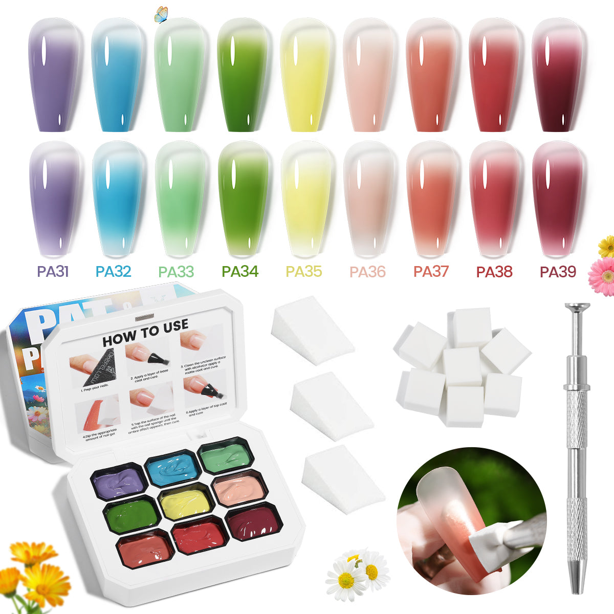 Kit de 9 couleurs de gel pour peinture Pat - 9KIT-PAT003