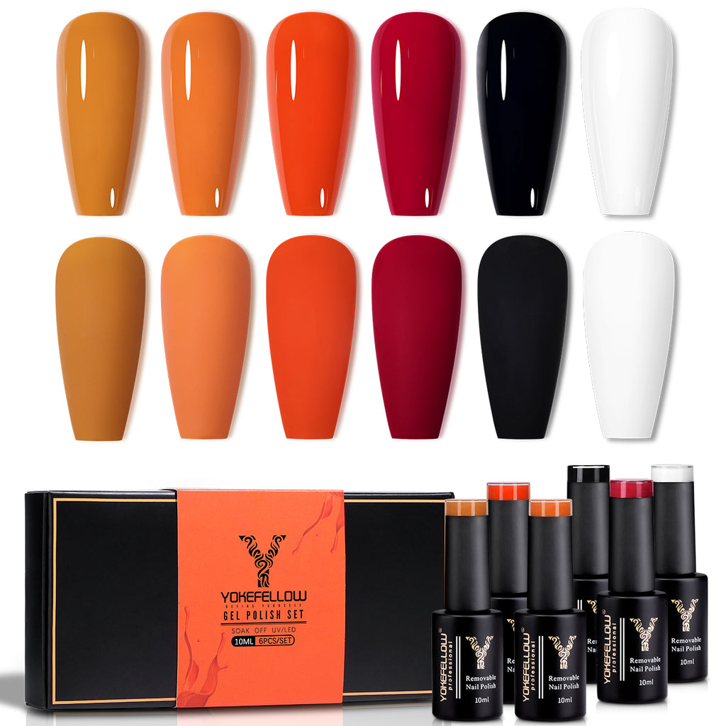 Orange Series-6 Colors Gel Polish Set - YokefellowBeauty