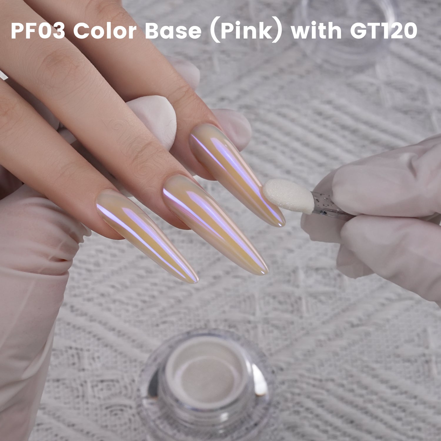 GleamTap Cushion Aurora Chrome Nail Powder-GT120 Lilac Glow