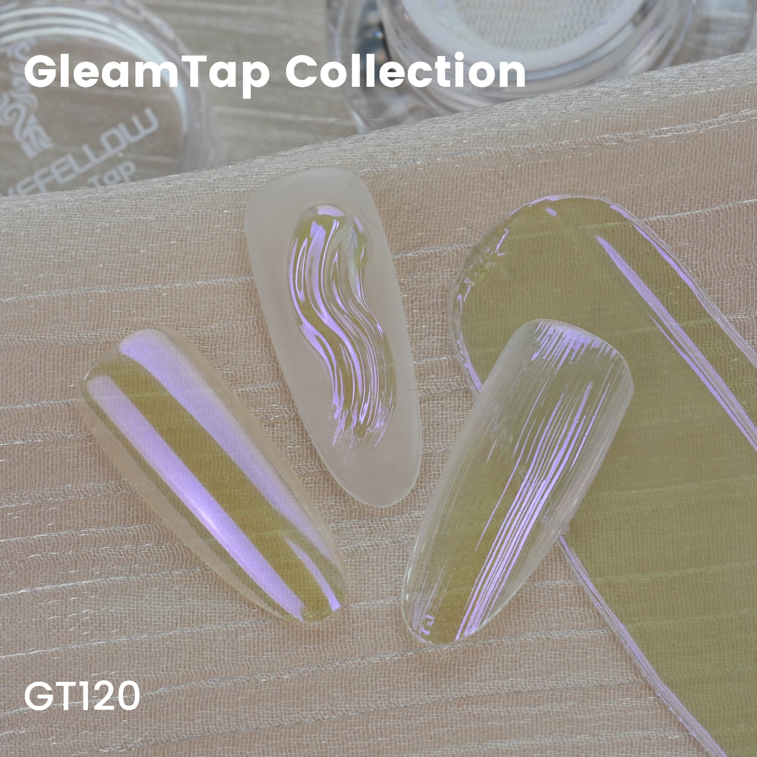 GleamTap Cushion Aurora Chrome Nail Powder-GT120 Lilac Glow