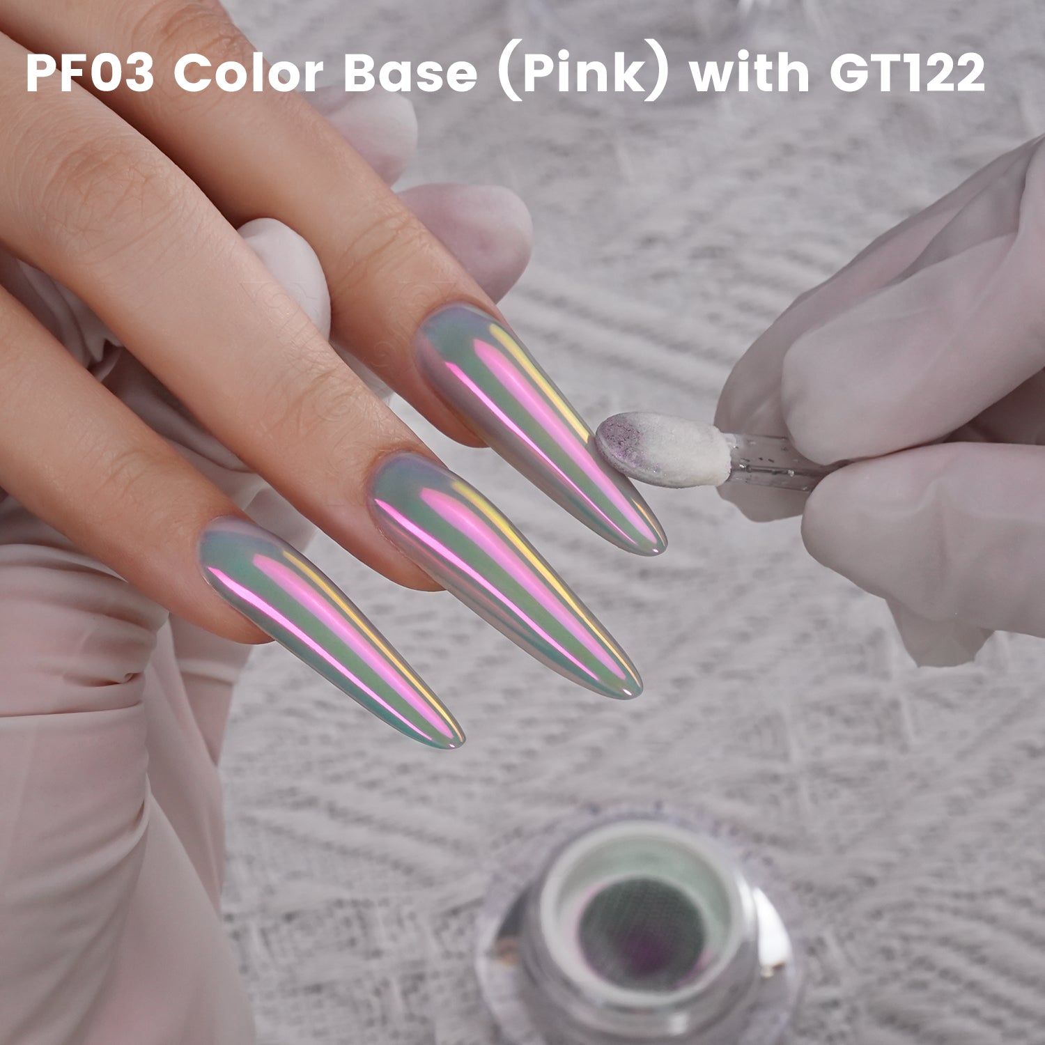 GleamTap Cushion Aurora Chrome Nail Powder-GT122 Aurora Kiss