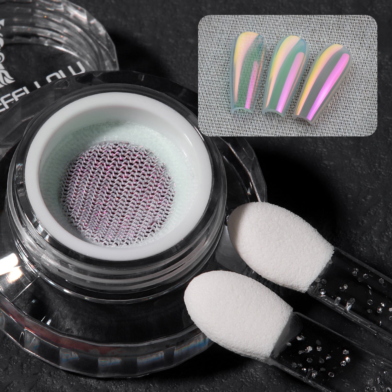 GleamTap Cushion Aurora Chrome Nail Powder-GT122 Aurora Kiss