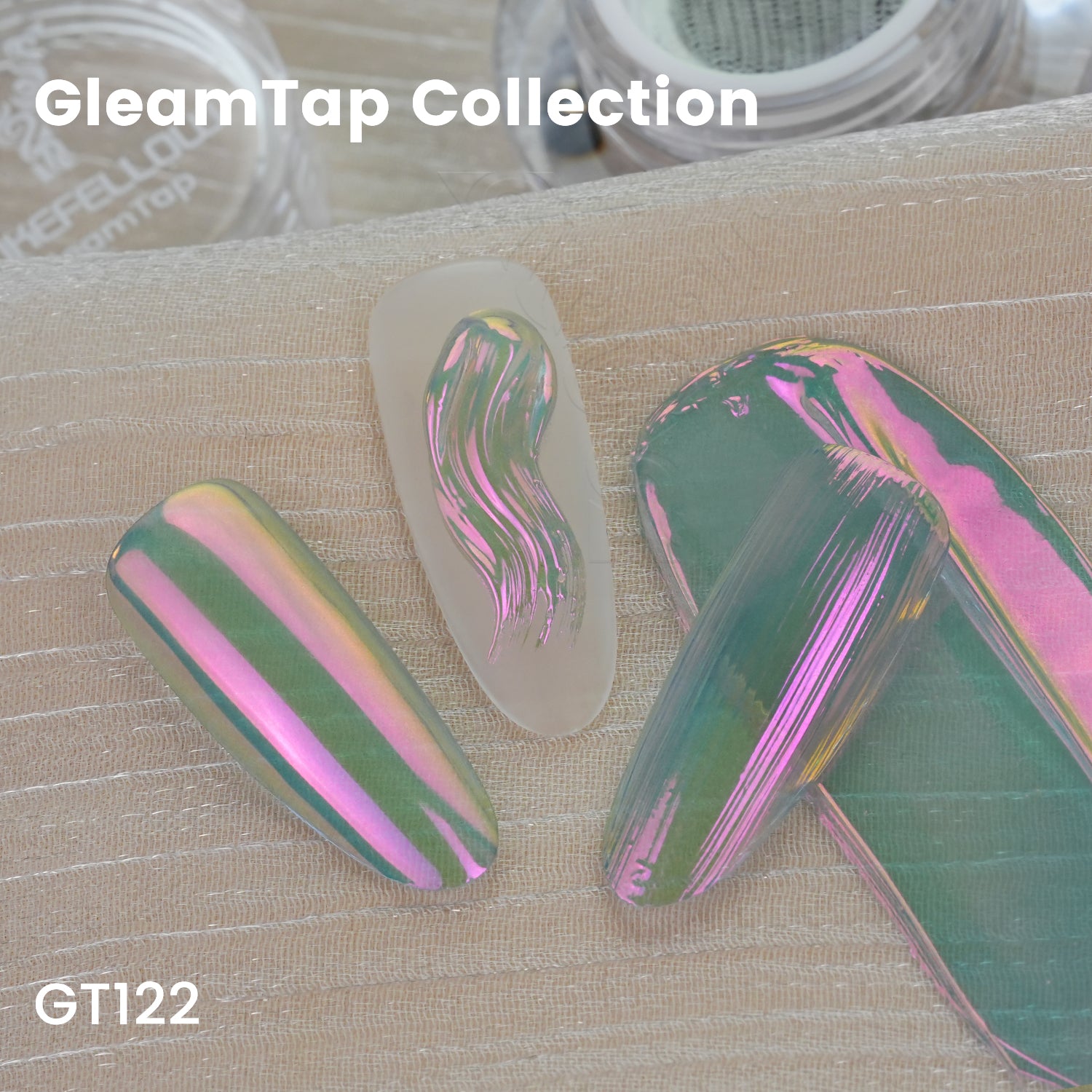 GleamTap Cushion Aurora Chrome Nail Powder-GT122 Aurora Kiss