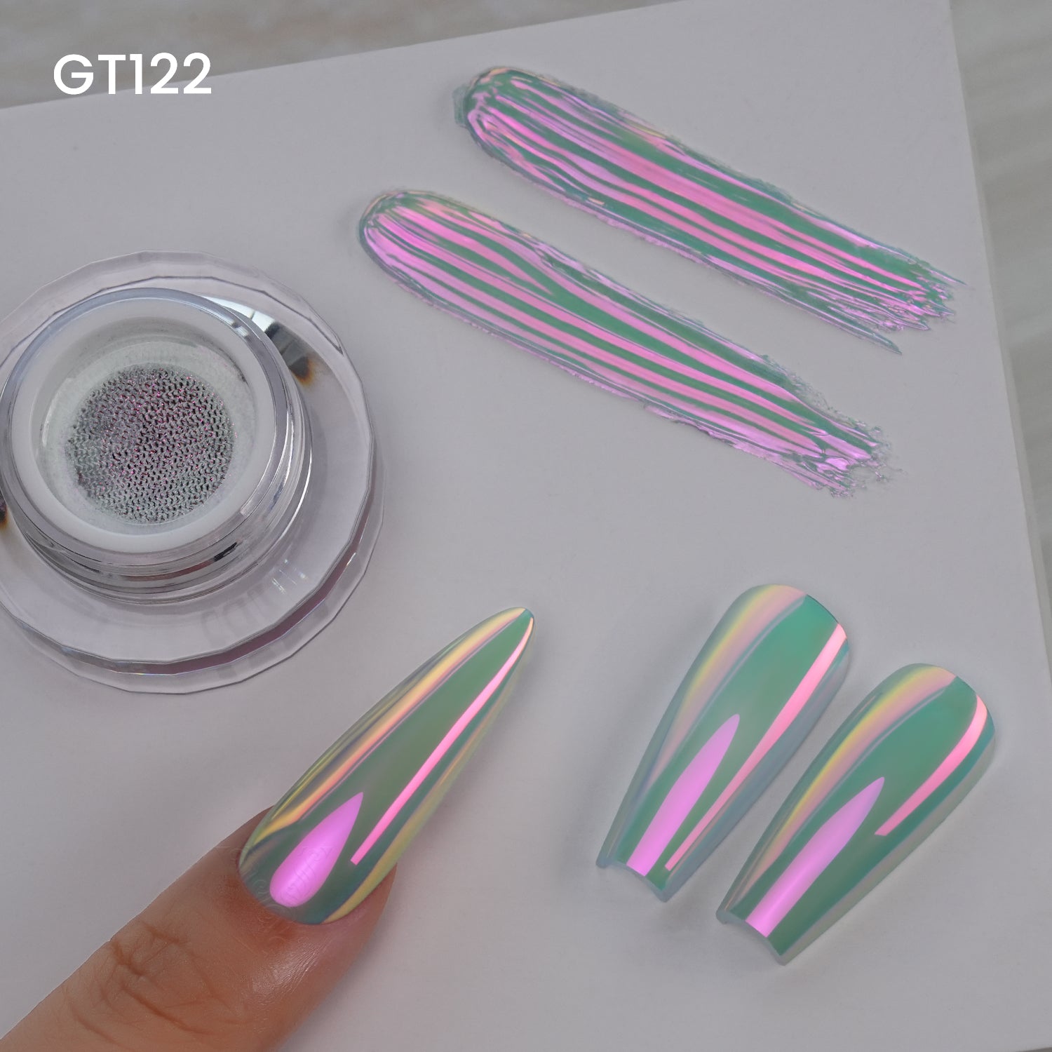 GleamTap Cushion Aurora Chrome Nail Powder Set-GTKIT-01