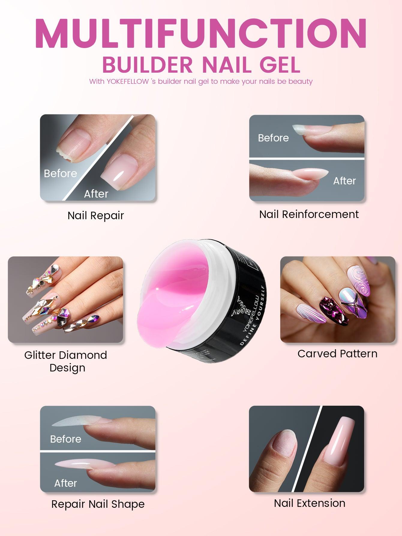 Gel para extensión de uñas duro de 15 g - YMH18