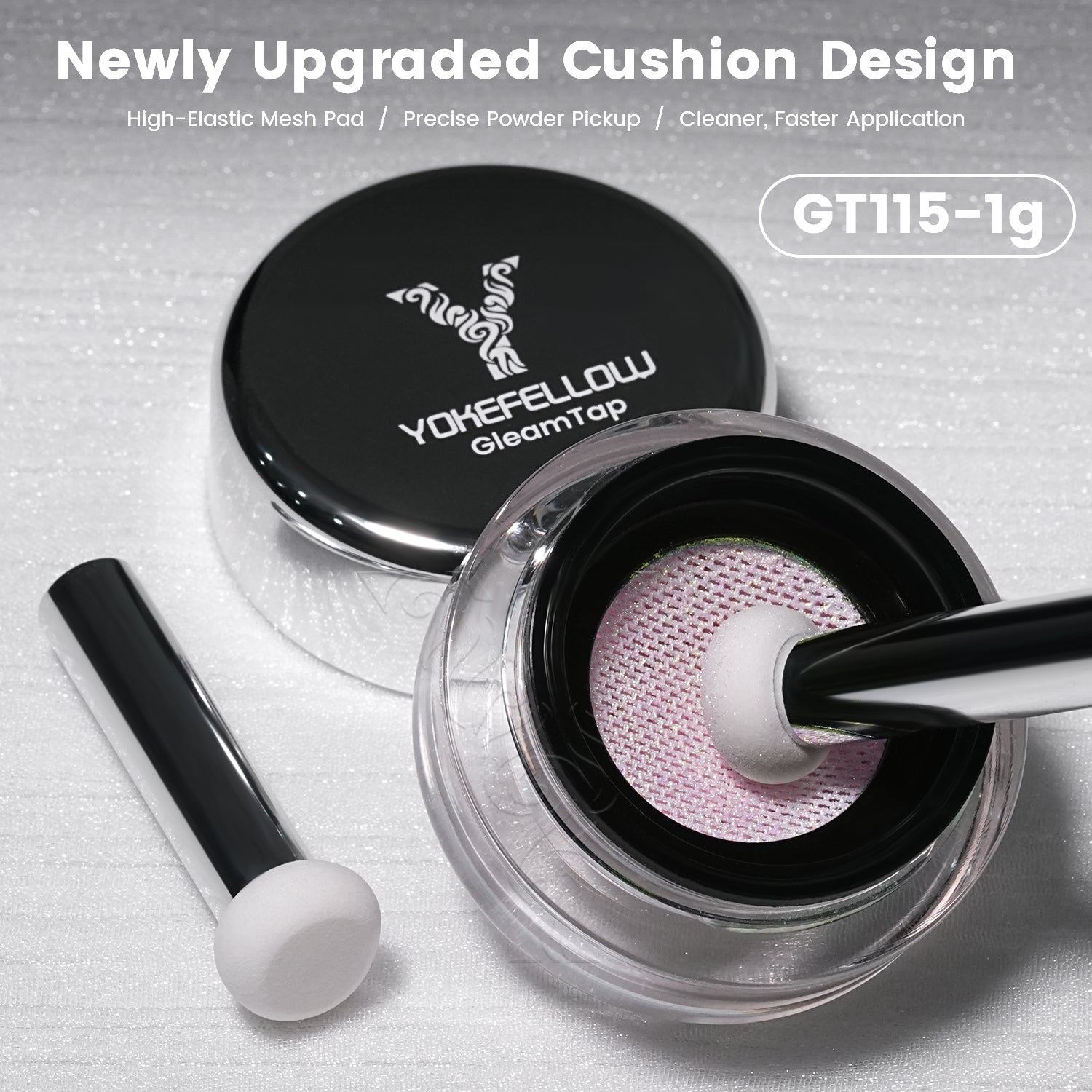 GleamTap Cushion Aurora Chrome Nail Powder 1g-GT115 Ethereal
