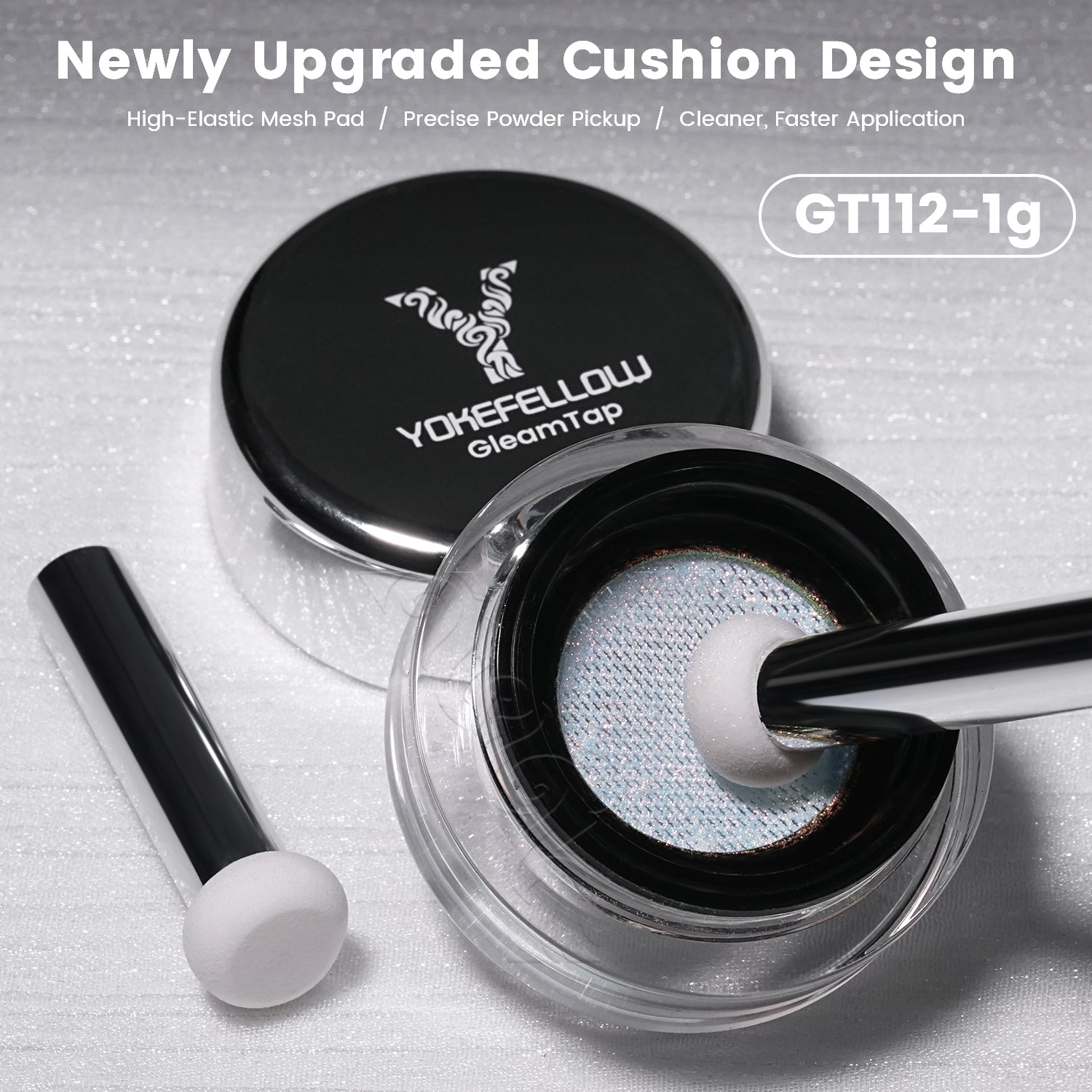 GleamTap Cushion Aurora Chrome Nail Powder 1g-GT112 Golden Hour