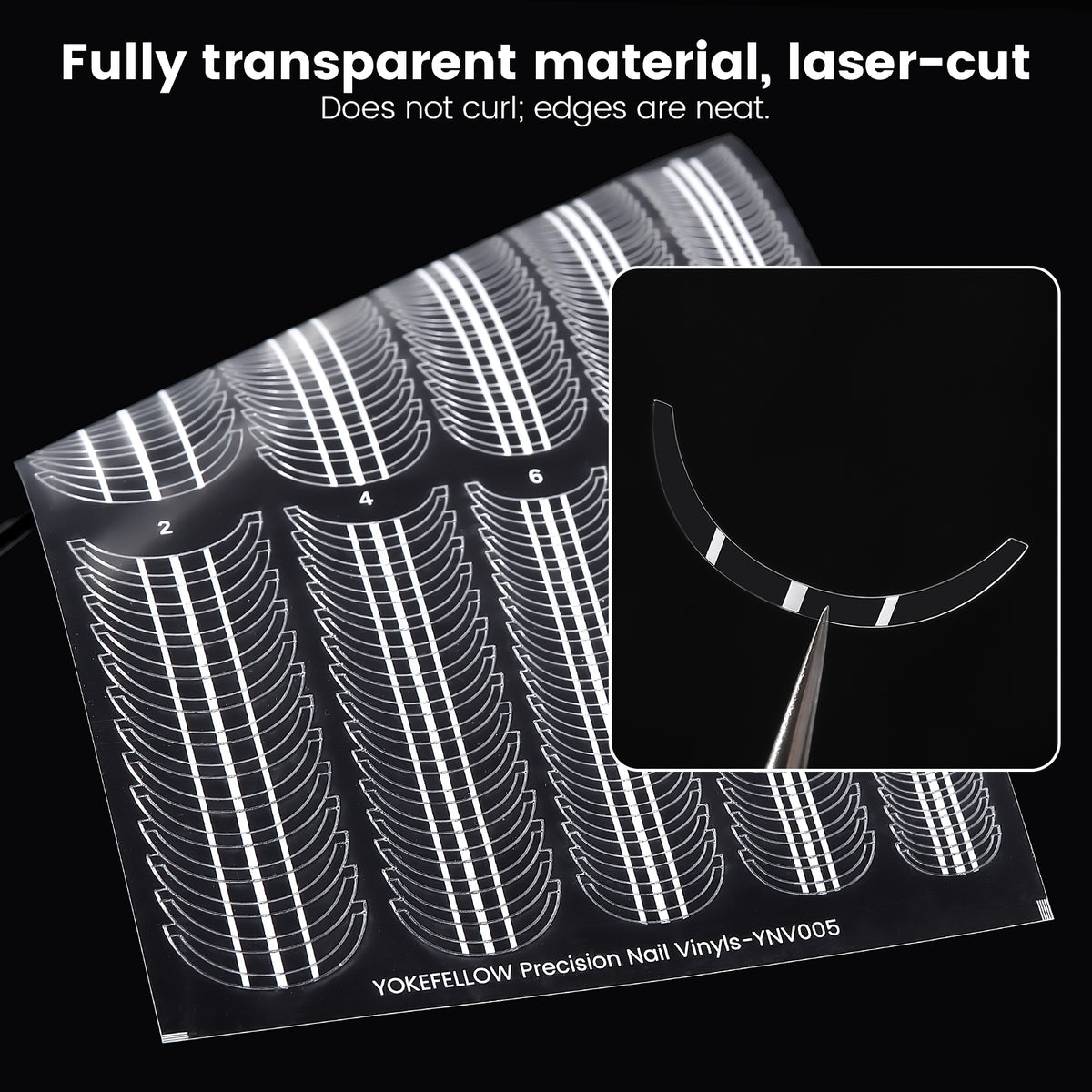 Precision Nail Vinyls 5 Sheets French Tips Stickers-YNV005