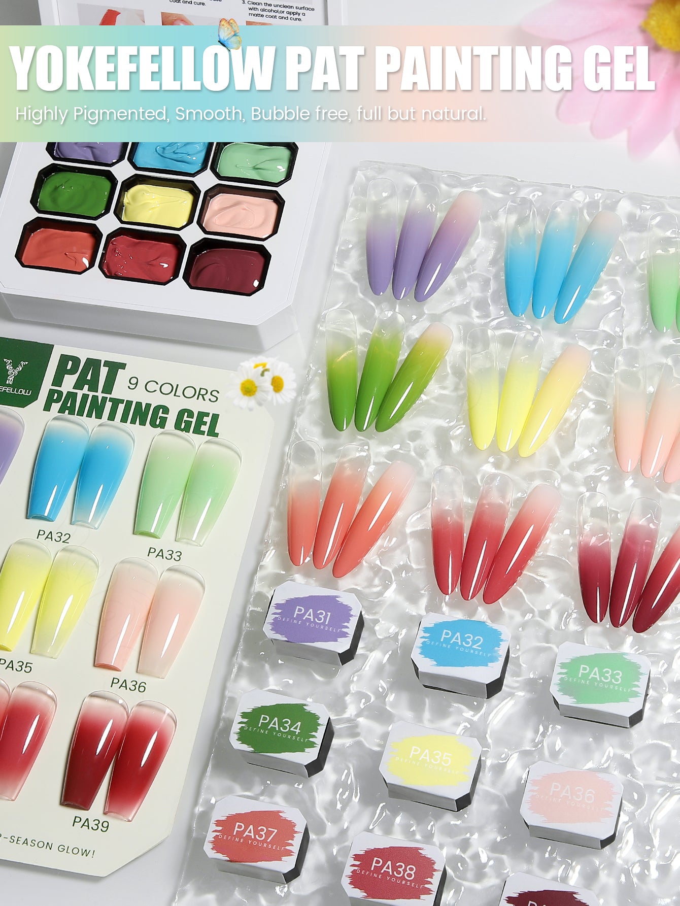 9 Colors Pat Painting Gel Set-9KIT-PAT003
