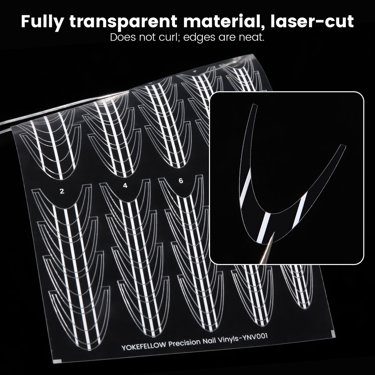 Precision Nail Vinyls 5 Sheets French Tips Stickers-YNV001