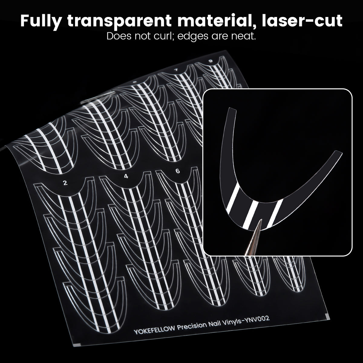 Precision Nail Vinyls 5 Sheets French Tips Stickers-YNV002
