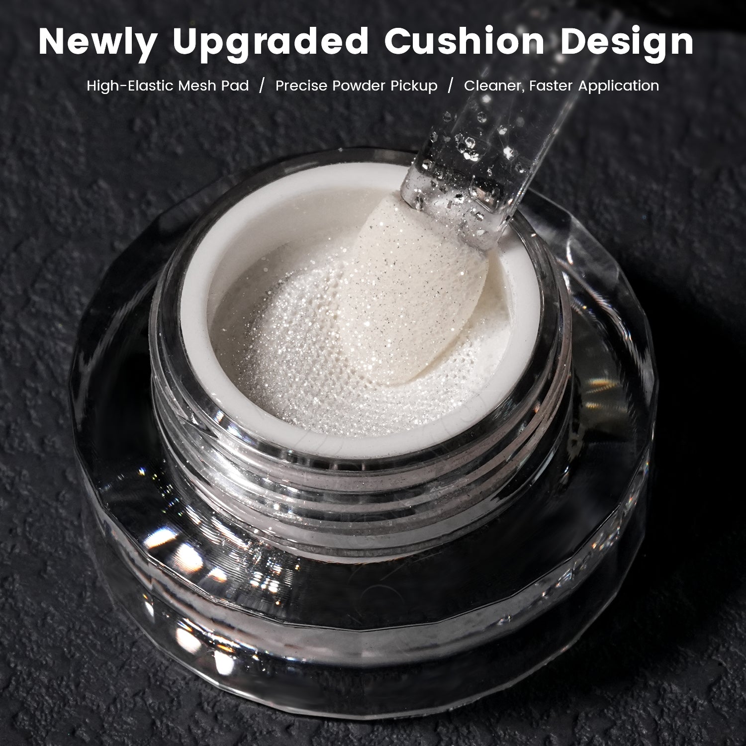 GleamTap Cushion Silvery Pearl Chrome Nail Powder-GT212 Silvery Pearl