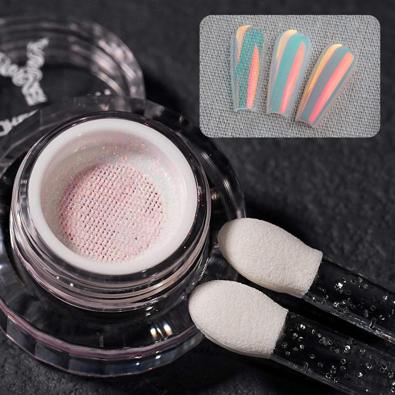 GleamTap Cushion Aurora Chrome Nail Powder -GT111 Afterglow