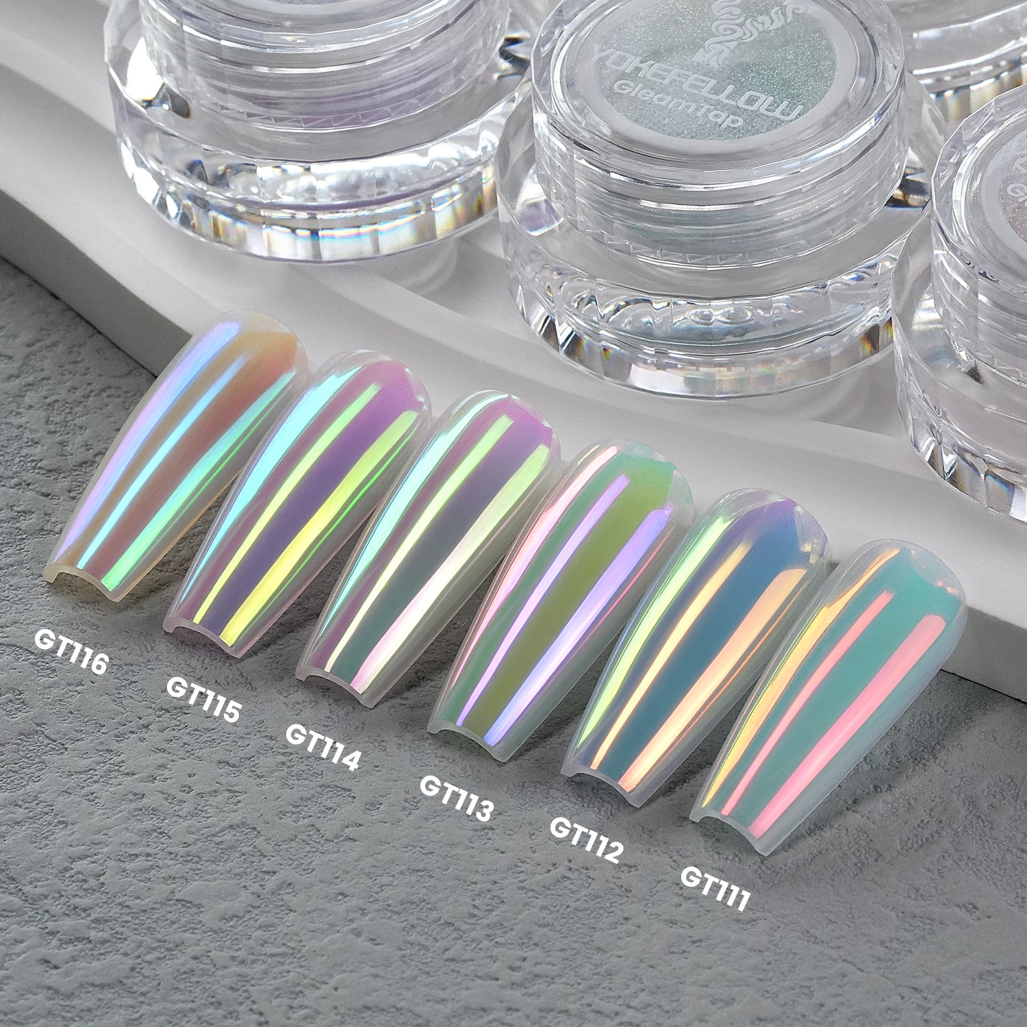 GleamTap Cushion Aurora Chrome Nail Powder Set-GTKIT-01