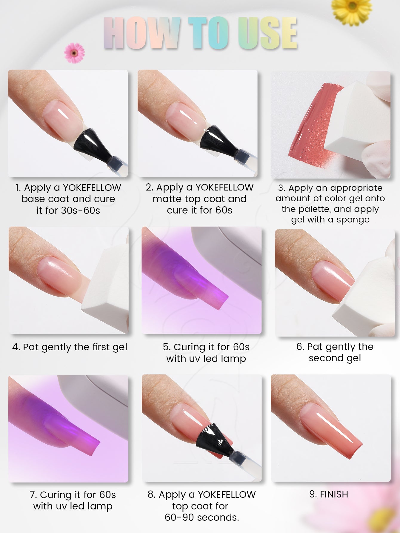 9 Colors Pat Painting Gel Set-9KIT-PAT003