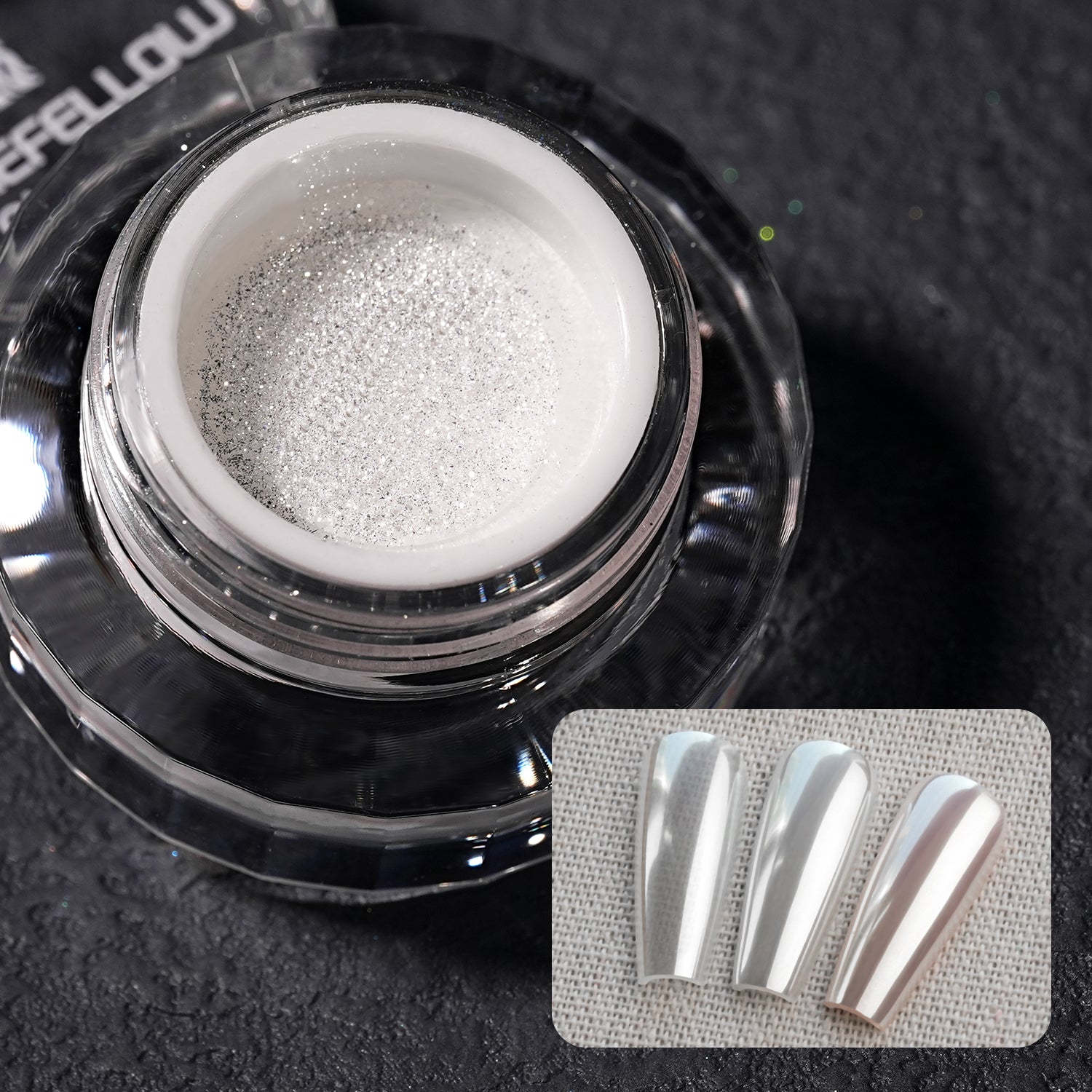 GleamTap Cushion Silvery Pearl Chrome Nail Powder-GT212 Silvery Pearl