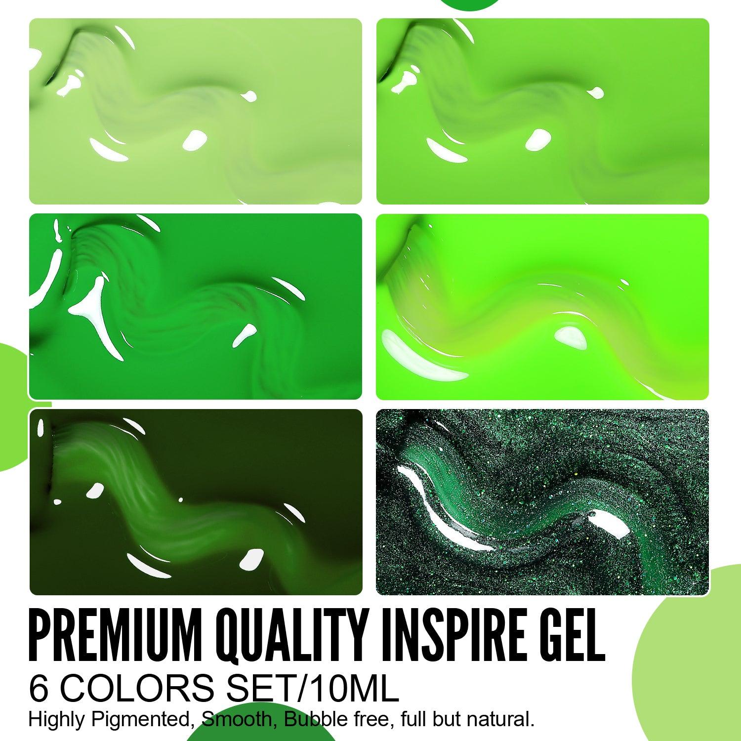 Green Series-6 Colors Gel Polish Set