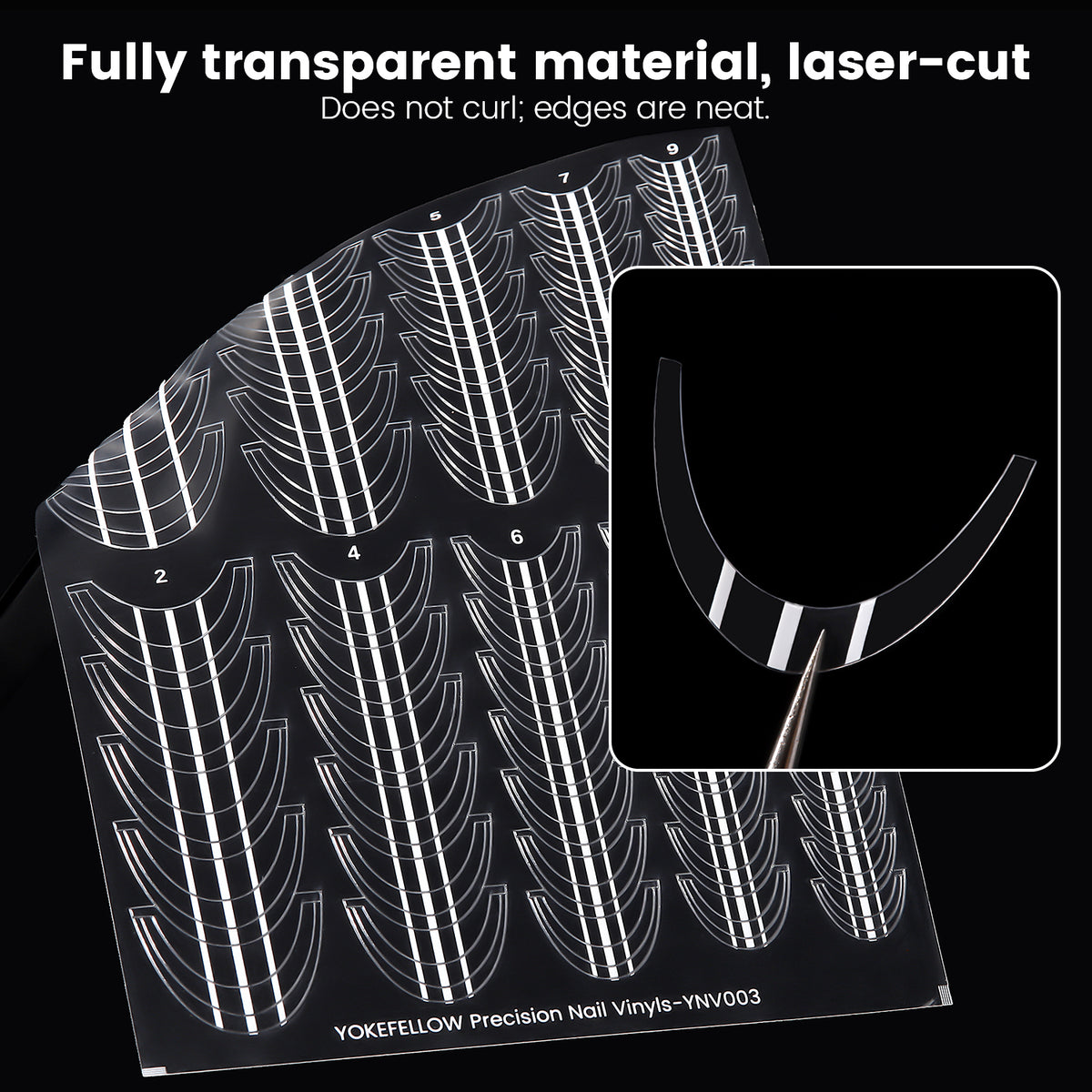 Precision Nail Vinyls 5 Sheets French Tips Stickers-YNV003