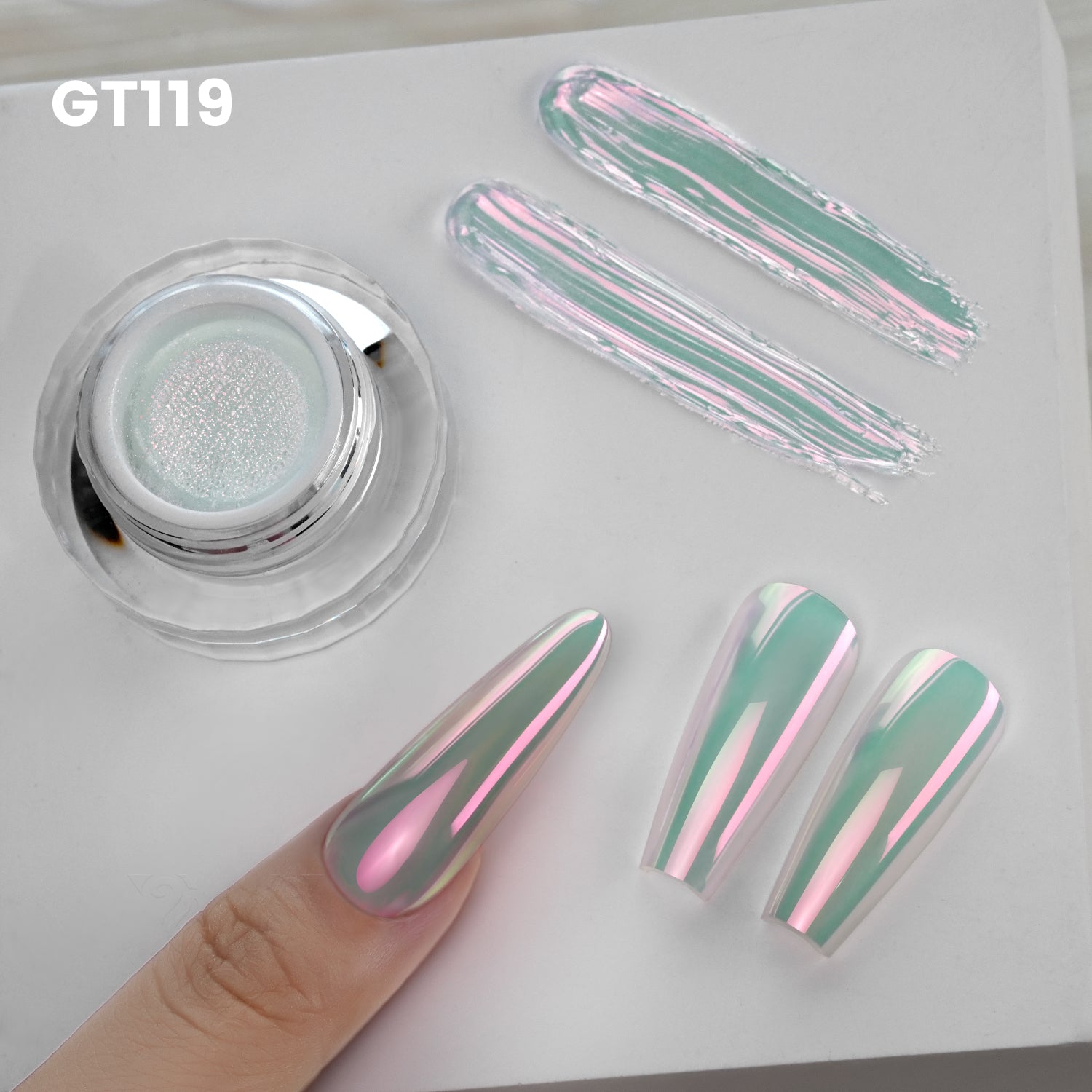 GleamTap Cushion Aurora Chrome Nail Powder Set-GTKIT-01