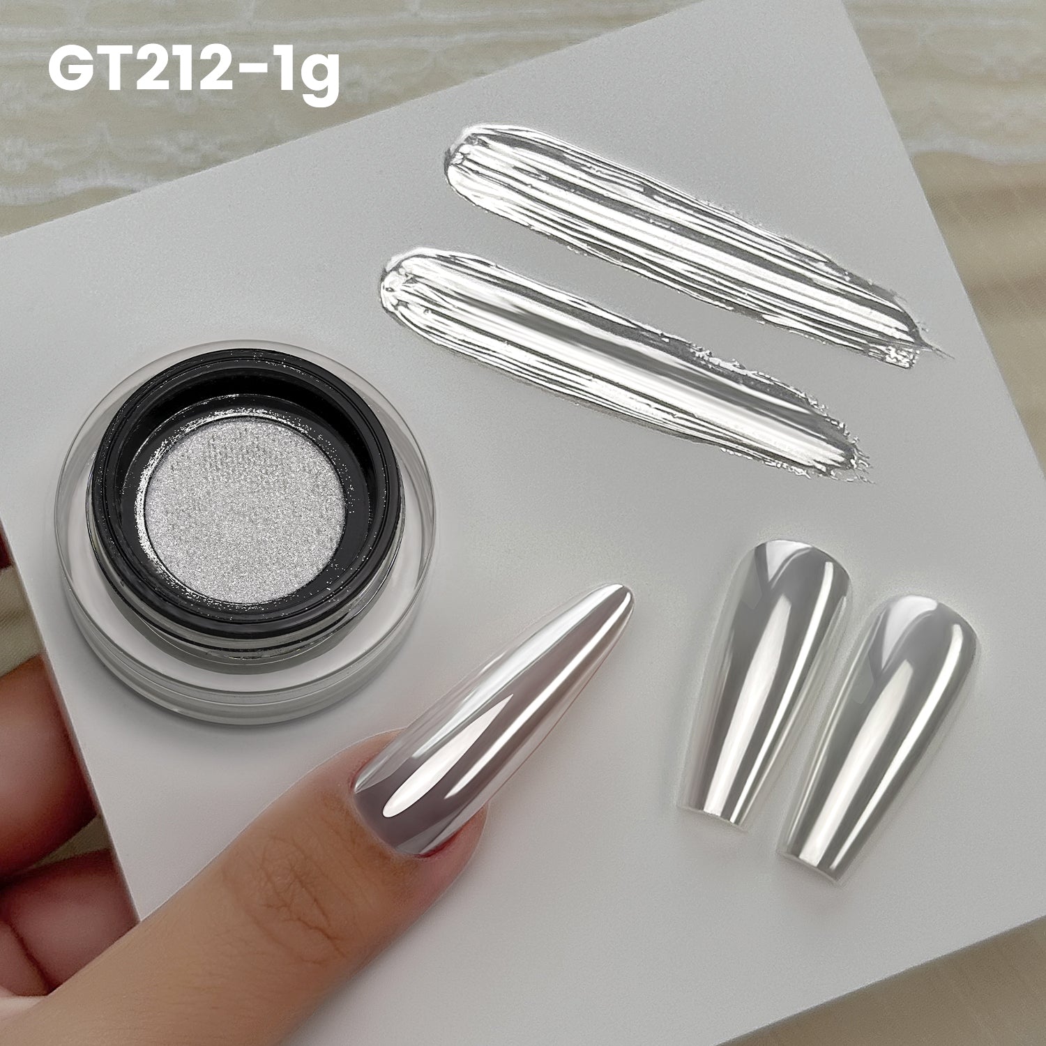 GleamTap Cushion Aurora Chrome Nail Powder -GT117 Midnight Tear