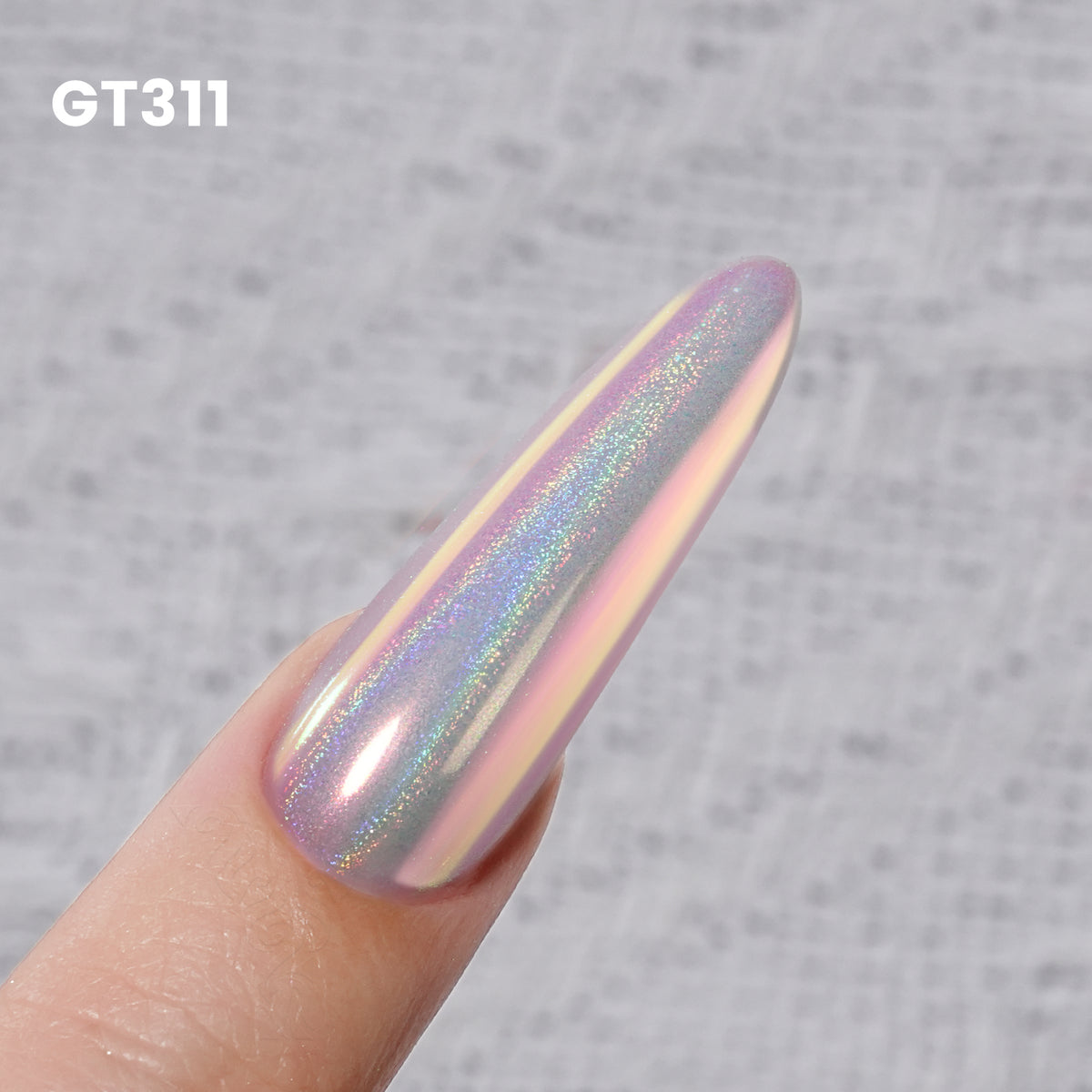 GleamTap Cushion Chrome Nail Powder with Sponges Patting-0.5g-GT311 Pinkstar Prism