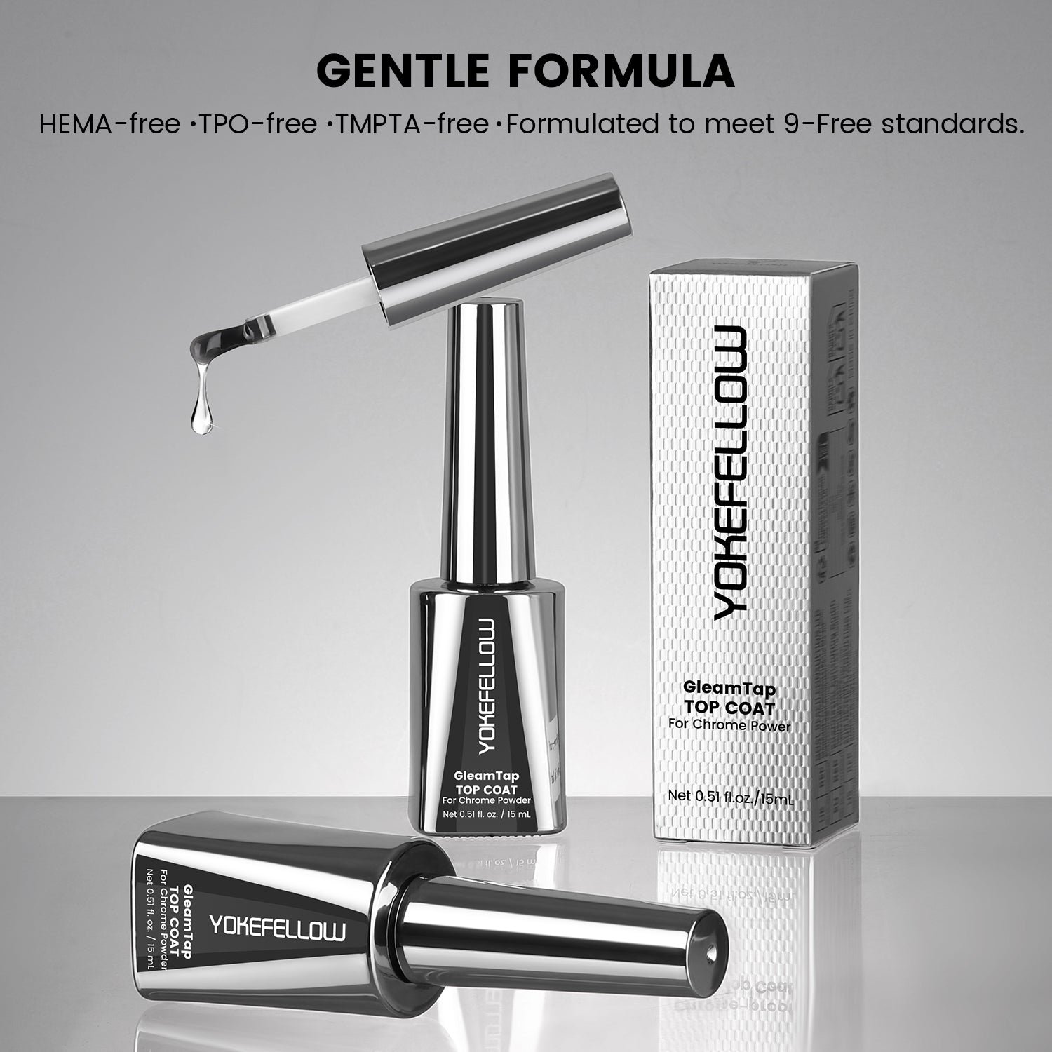 GleamTap Top Coat for Chrome Powder-5PCS Pack
