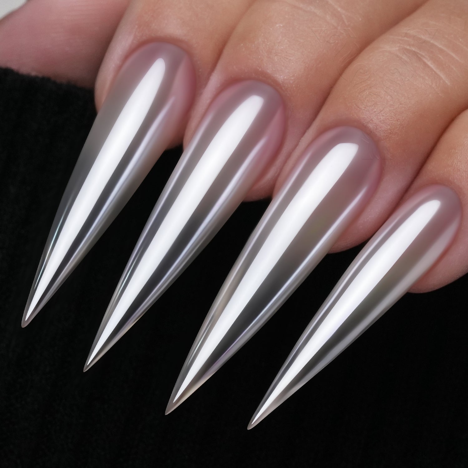 GleamTap Cushion Shell Pearl White Chrome Nail Powder-GT213 Shell Pearl