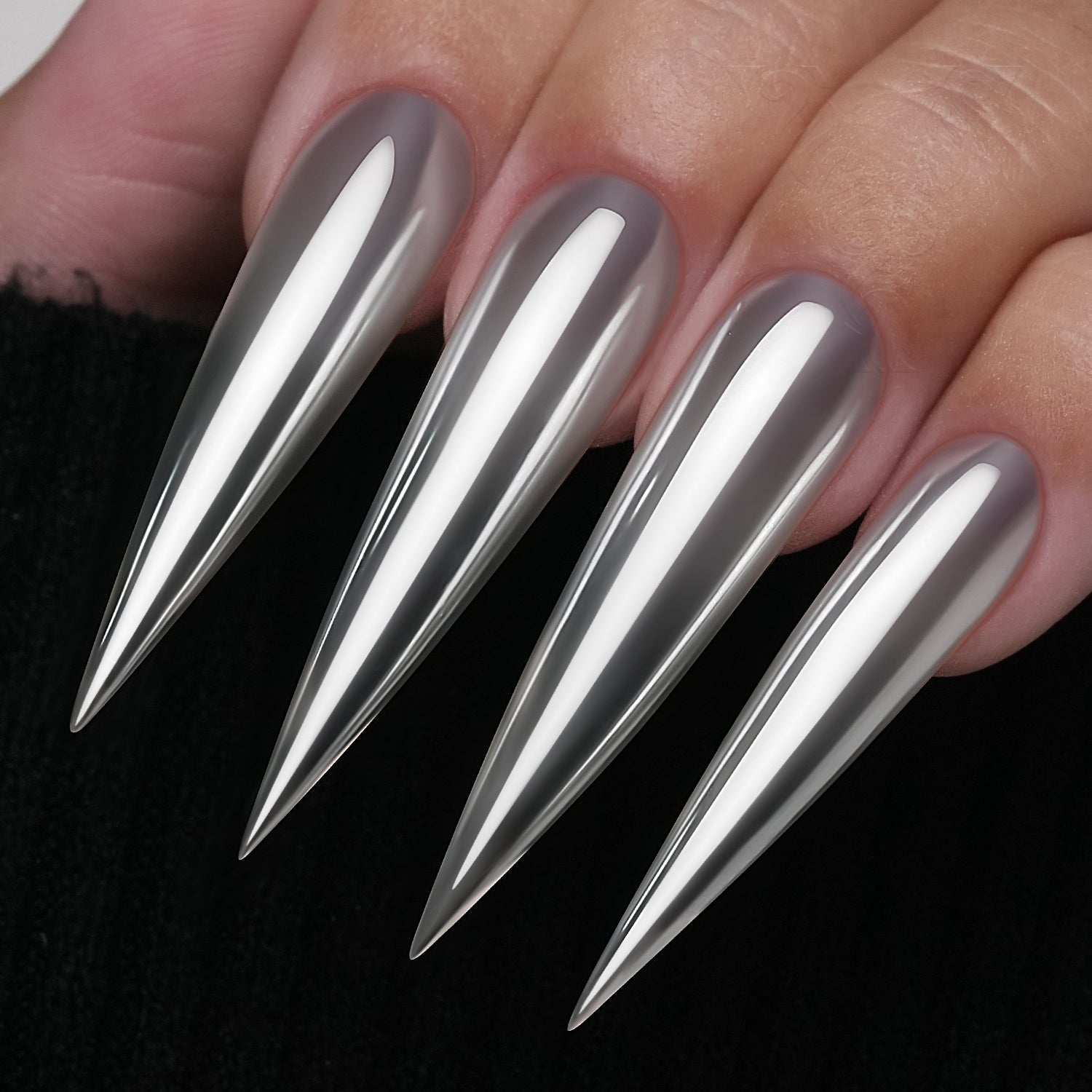 GleamTap Cushion Silvery Pearl Chrome Nail Powder-GT212 Silvery Pearl