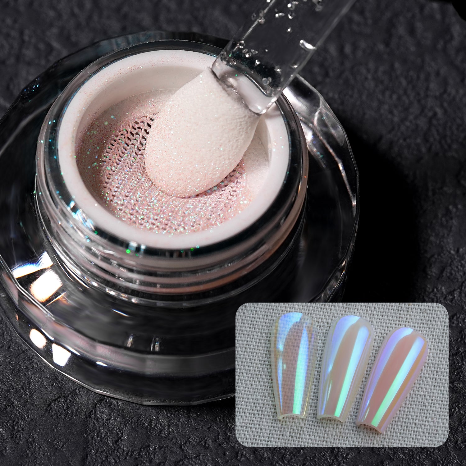 GleamTap Cushion Aurora Chrome Nail Powder - GT116 Lucid