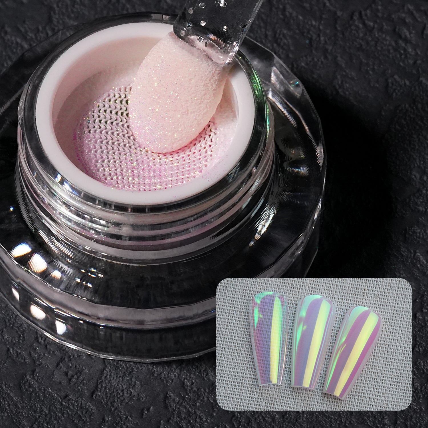 GleamTap Cushion Aurora Chrome Nail Powder -GT115 Ethereal