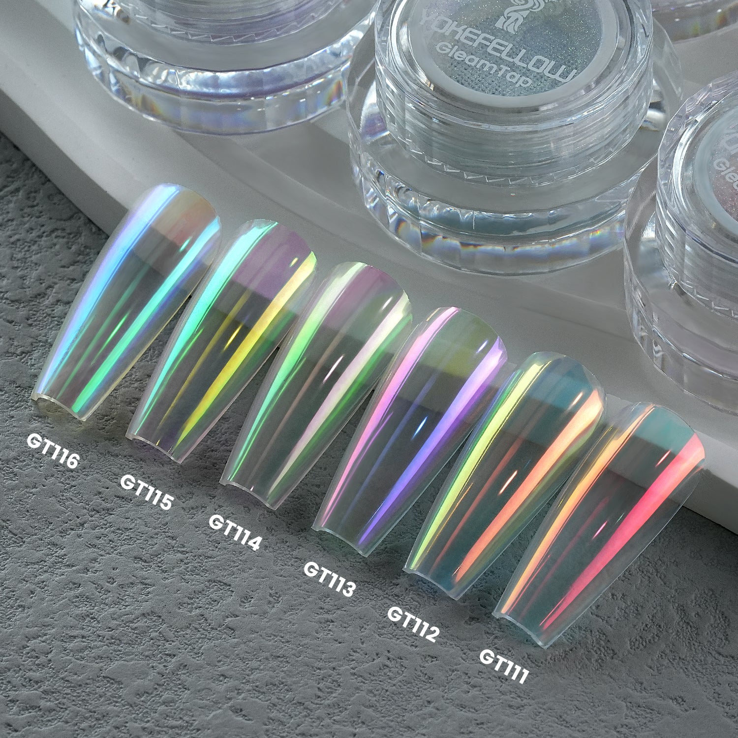 GleamTap Cushion Aurora Chrome Nail Powder Set-GTKIT-01