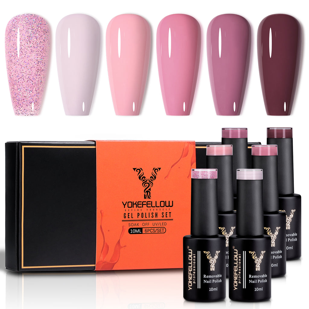 Pink Series-6 Colors Gel Polish Set - YokefellowBeauty