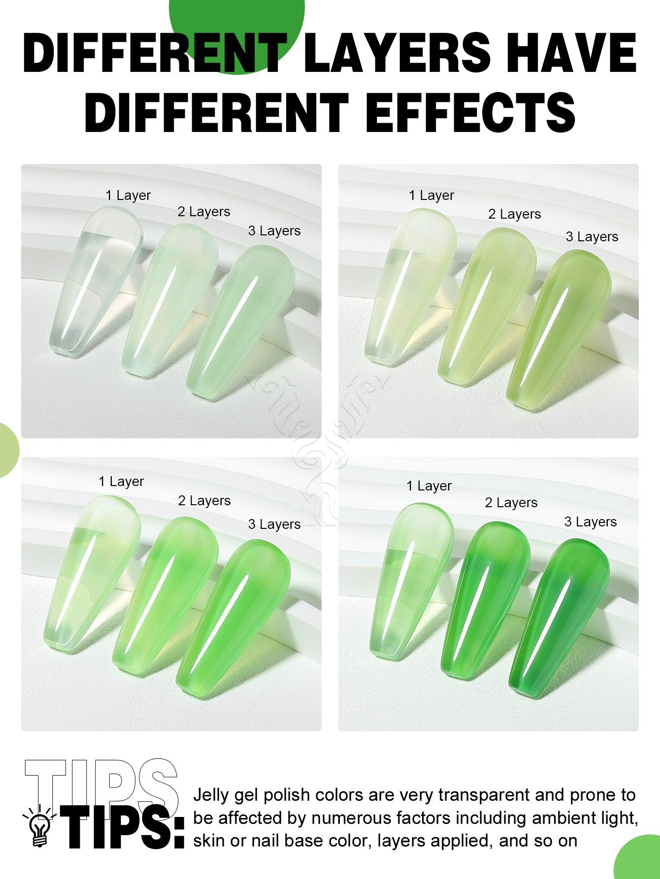 Ensemble de vernis gel Green Jelly Series-6 couleurs