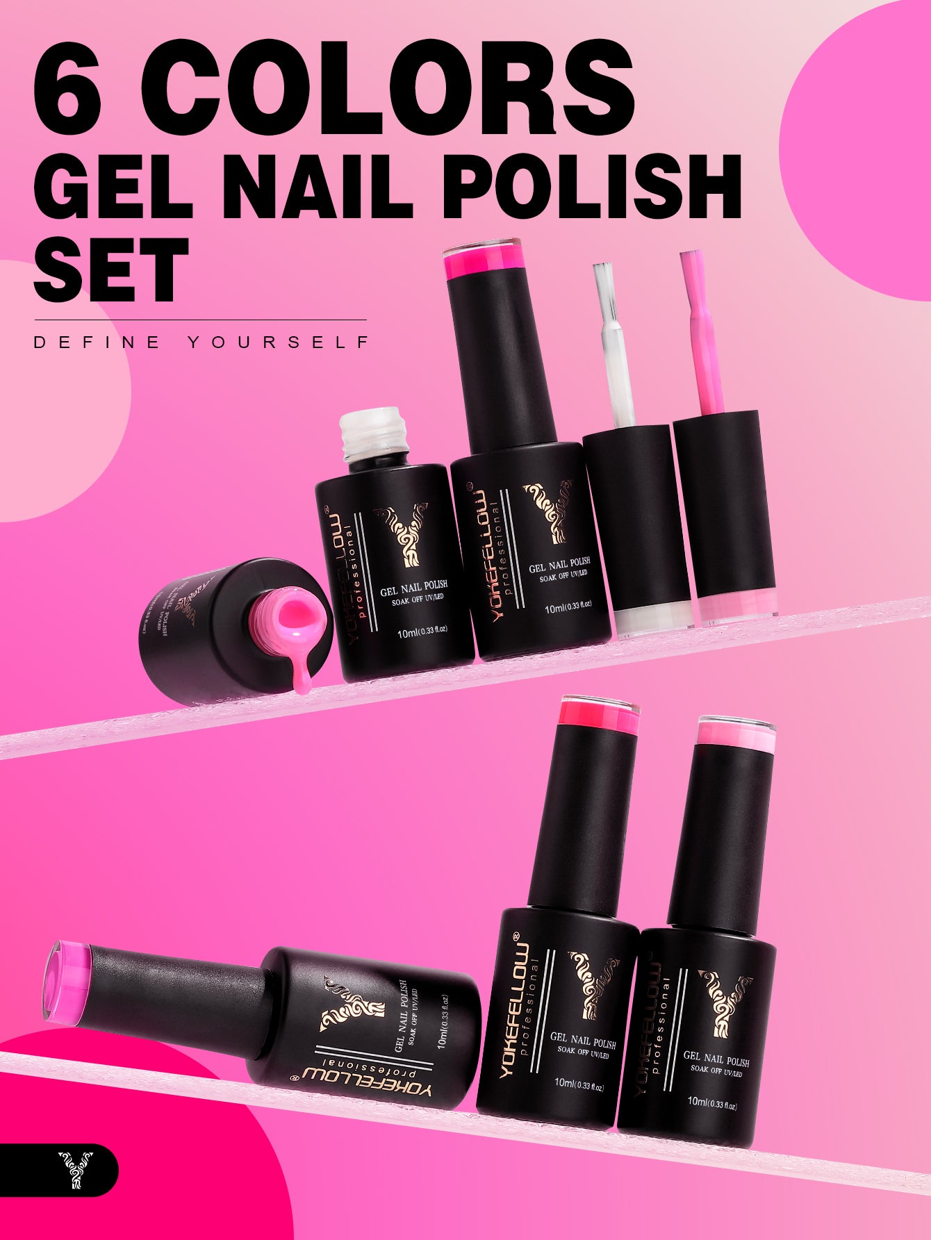 Rose Red Series-6-Farben-Gel-Nagellack-Set