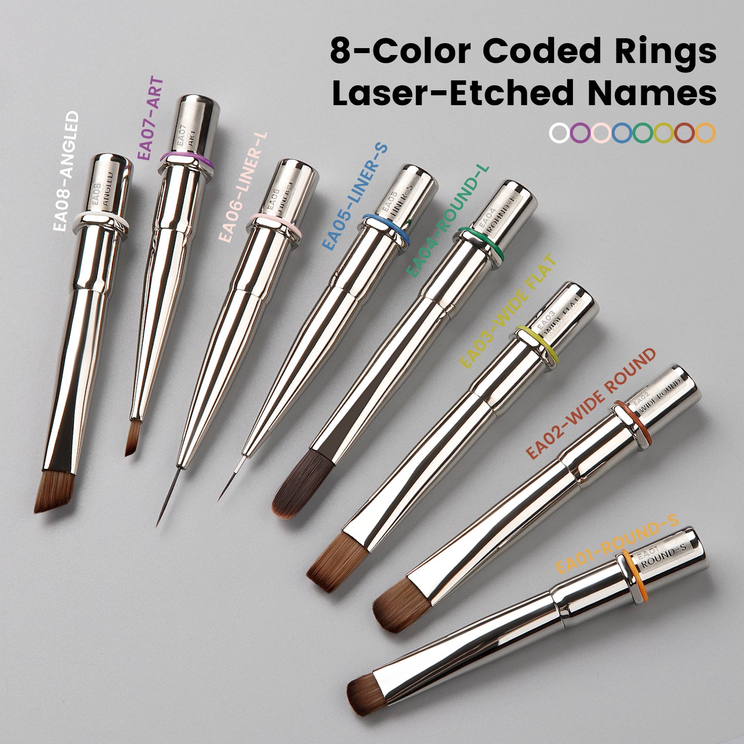 8pcs Nail Art Tool Set with Brush Holder-EAkit-01