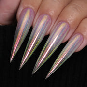 YOKEFELLOW GleamTap Cushion Holographic Aurora Chrome Nail Powder-GT311 Prisma Rosado