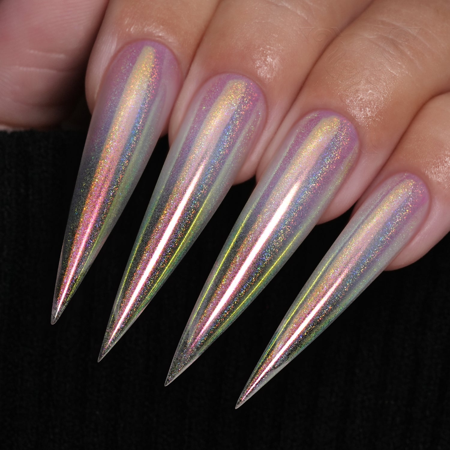 YOKEFELLOW GleamTap Polvo de Uñas Cromado Perla Plateada-GT212 Perla Plateada